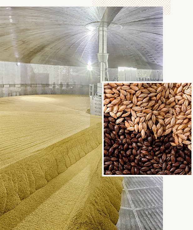 Inside of grain silo